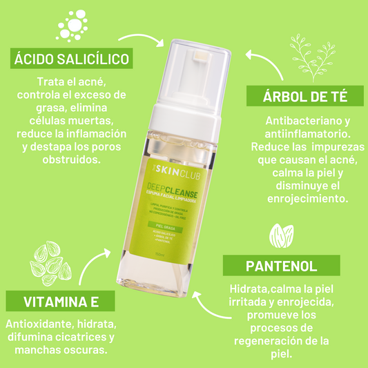 ESPUMA FACIAL LIMPIADORA - DEEP CLEANSE | PIEL GRASA